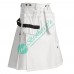 Men White Custom Made Casual Modern Prime Party Wear Utility Kilt 
